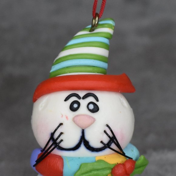 Handmade Clay Snowman Ornament - Picture 1 of 9